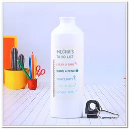 fnp White & Blue Aluminium TypographyPrinted Water Bottle 650 ml image 4