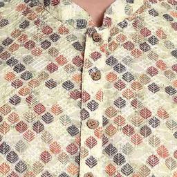 Excent Men Woven Design Embroidered Festive Cotton Straight Kurta image 4