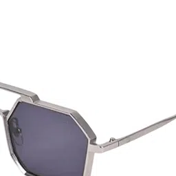 SPADEACES Unisex Black Lens & Silver-Toned Aviator Sunglasses with image 4