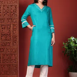 Anouk Rustic Women Straight Kurta with Trousers image 5