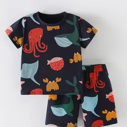 Xsole Boys Printed Round Neck T-Shirt With Shorts-picture-30