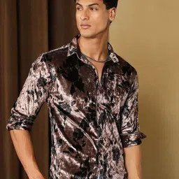 Campus Sutra Floral Printed Comfort Velvet Casual Shirt-picture-26