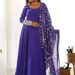 Moda Rapido Scoop Neck Gotta Patti Work Georgette Anarkali Kurta image 2