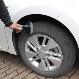 qnjl T-Type Car Tyre Cleaning Brush Scrubber with Antislip Handle Multi-Functional 250 g Wheel Tire Cleaner image 4