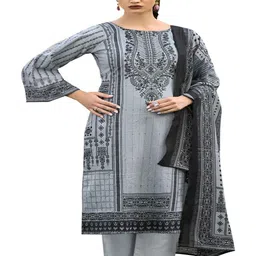 DRAVINAM Trends Embroidered Pure Cotton Unstitched Dress Material-picture-15