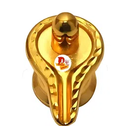 DARIDRA BHANJAN Gold-Toned 2 Pieces Shivling Nandeshwar Religious Idol Showpiece image 4