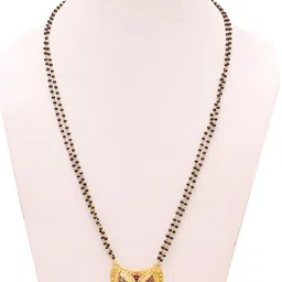 MEMOIR Gold-Plated Artificial Beads Mangalsutra image 3
