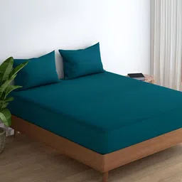 wakefit Teal Green Breathable Bamboo King Fitted Hypoallergenic Mattress Protector-picture-29