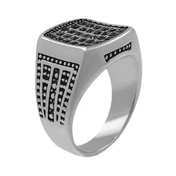 Saizen Men Silver-Plated Cubic Zirconia Finger Ring image 2