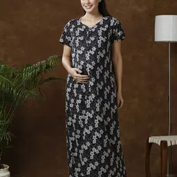 MomToBe Printed Maxi Maternity Nightdress-picture-24