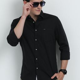 MaverIQ Men Slim Fit Solid Spread Collar Cotton Casual Shirt-picture-33