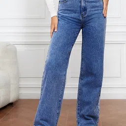 all about you Women Straight Fit High-Rise Cotton Jeans-image-35