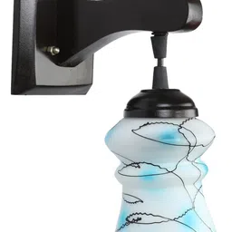 1ST TIME Blue & Multicoloured Printed Wood Contemporary Abstract Shaped Shaped Wall Lamp-picture-38