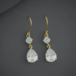 Kushal's Fashion Jewellery Gold-Plated Classic Zircon Studded Drop Earrings-picture-34