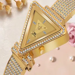 Exotica Fashion Women Brass Embellished Dial & Stainless Steel Bracelet Style Straps Analogue Watch-picture-22