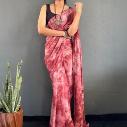 SHOPLANCE Tie and Dye Silk Blend Saree image 3
