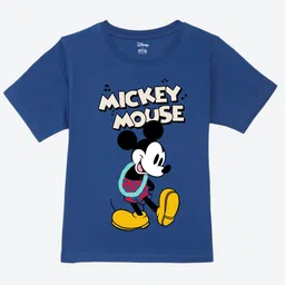 Wear Your Mind Boys Mickey Mouse Printed Pure Cotton Applique T-shirt-image-83