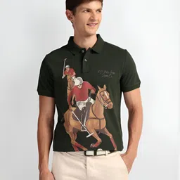 U.S. Polo Assn. Denim Co. Men Graphic Printed Polo Collar Cotton Slim Fit T-Shirt-picture-40