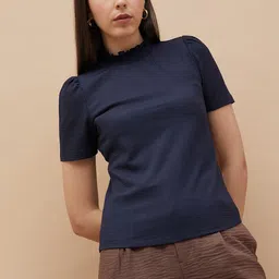 CODE by Lifestyle Women Mandarin Collar Pockets T-shirt-image-3
