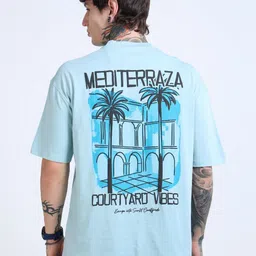 glitchez Men Graphic Printed Round Neck Pure Cotton Oversized T-shirt-image-93