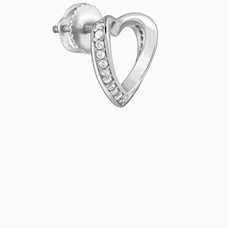 GIVA 92.5 Silver Jolly Heart Studs Earrings image 2