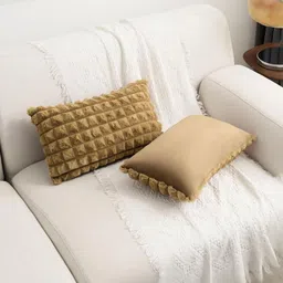 Vinayaka Fab Khaki Set of 2 Rectangle Cushion Covers image 3