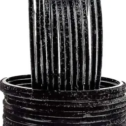 Adiba Fashion Factory Set Of 24 Black Glass Artificial Stones & Beads Bangle image 1