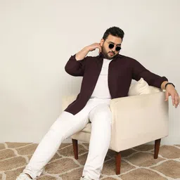 ADWYN PETER Men Plus Size Classic Fit Spread Collar Solid Cotton Casual Shirt image 5