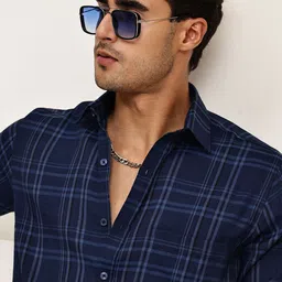 The Roadster Lifestyle Co. Classic Regular Fit Spread Collar Checked Pure Cotton Shirt-image-11