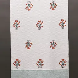 JAYPORE White & Red Floral Printed Cotton 210 GSM Bath Towel image 2