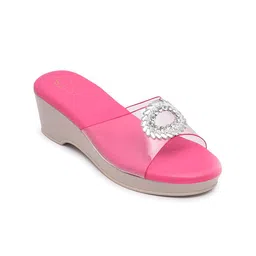 Shoestail Women Solid Embellished Regular Round Toe Block Sandals-image-44