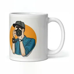 Mr UVD White & Blue Graphic Printed Ceramic Glossy Mug 350 ml-picture-16