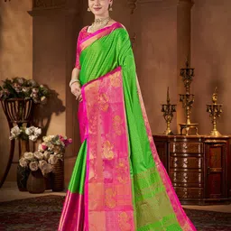 DIVASTRI Woven Design Zari Silk Blend Saree image 5