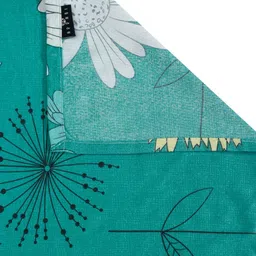 Arrabi Green & White Floral Printed8-Seater Table Cover image 4