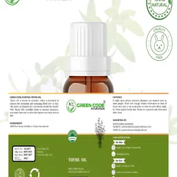 GREEN CODE AYURVEDA 100% Pure Steam Thyme Distilled Essential Oil - 30 ml image 4