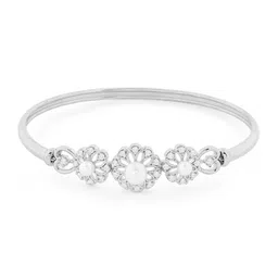 AMI Women Silver-Plated Brass Cubic Zirconia Kada Bracelet image 5