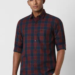 Peter England Casuals Men Slim Fit Spread Collar Buffalo Checked Cotton Casual Shirt-picture-28