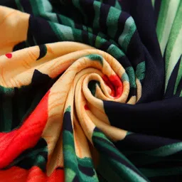 HOKIPO Spring Green Hibiscus Print 5 Seater Fully Covered Sofa Cover image 3