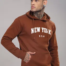 ADRO Men Printed Hooded Sweatshirt image 3