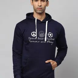 Campus Sutra Men Printed Hooded Sweatshirt image 1