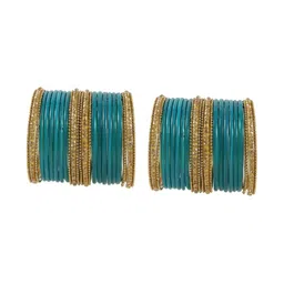 LLL FASHION Set Of 40 Beige Glass Artificial Stones Bangle-image-97