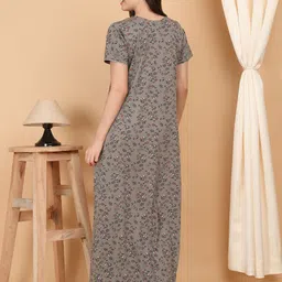 SAANJ Printed Maxi Nightdress image 4
