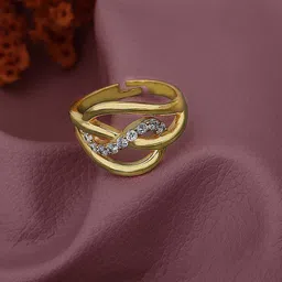 Carlton London 18kt Gold Plated Classic Adjustable Finger Ring-picture-48