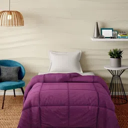 Portico Winter Drizzle Geometric Maroon AC Room 120 GSM Cotton Single Bed Comforter image 2