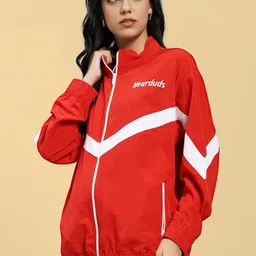 WEARDUDS Women Brand Logo Colourblocked Sporty Jacket-picture-32