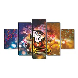 Myntra Elegant Homes Purple & White 5 Piece Wood Religious Wall Paintings image 4