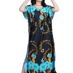 PURSA Women Printed Maxi Nightdress-image-90
