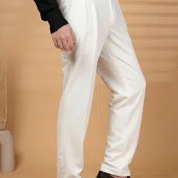 KLOTTHE Men White Lycra Formal Formal Trousers-picture-18