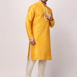 ROYAL KURTA Mandarin Collar Straight Kurta with Churidar image 5