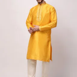 ROYAL KURTA Mandarin Collar Straight Kurta with Churidar image 4